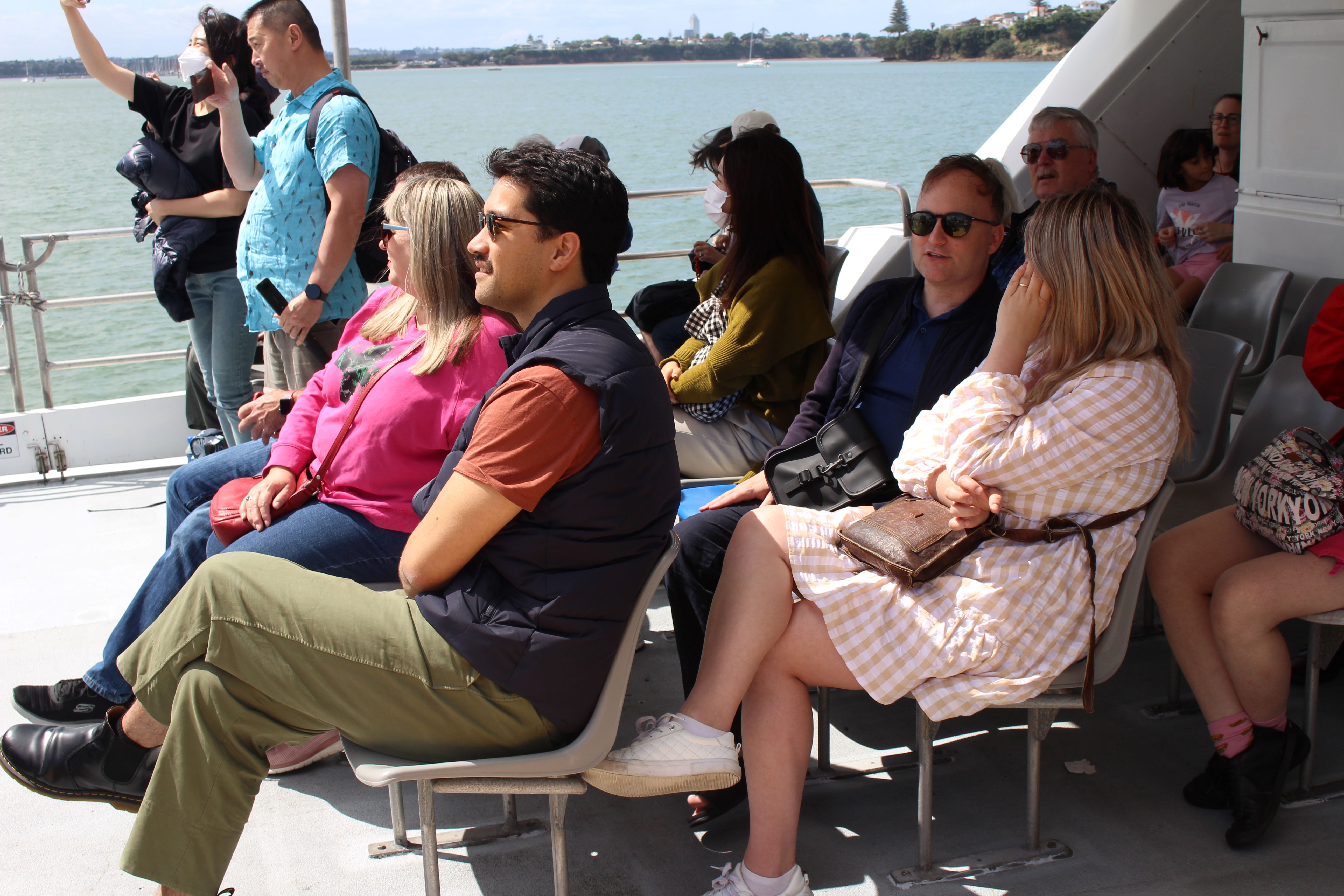 Enjoying the sun aboard the Devonport ferry